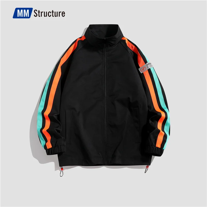

Students Street Clothing Edge Design Fashion Sports Coat Outdoor Travel Windbreaker Loose Technology Contrast Zippered Jacket