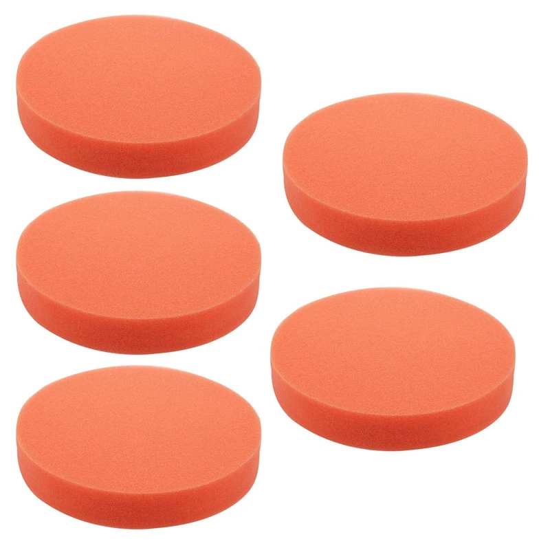 

5X 6 Inch 150Mm Soft Flat Sponge Buffer Polishing Pad Kit For Auto Car Polisher Color:Orange