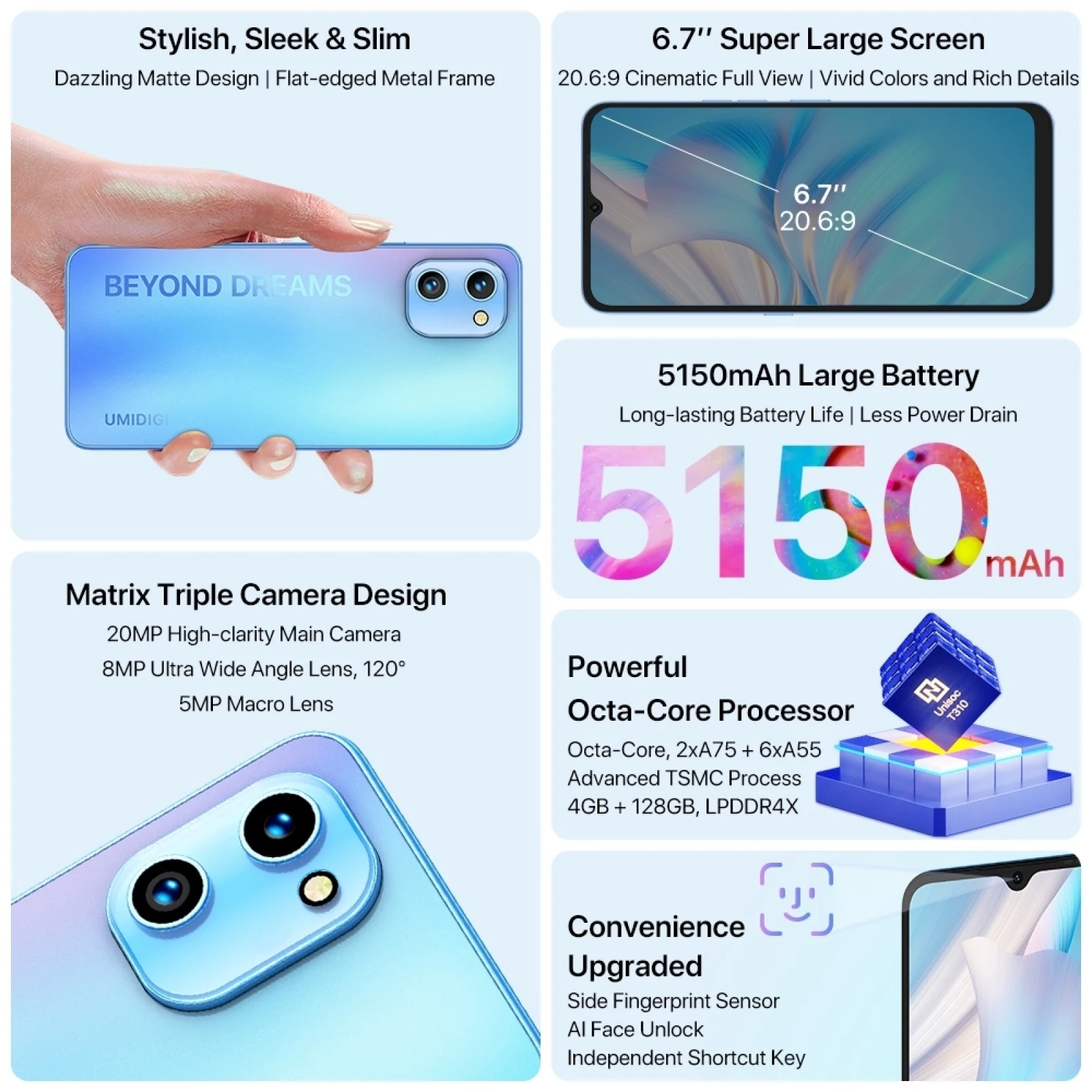 umidigi a13s global version 6 7 fhd screen smartphone 4gb3264gb rom quad core 16mp camera 5150mah world premiere mobile free global shipping