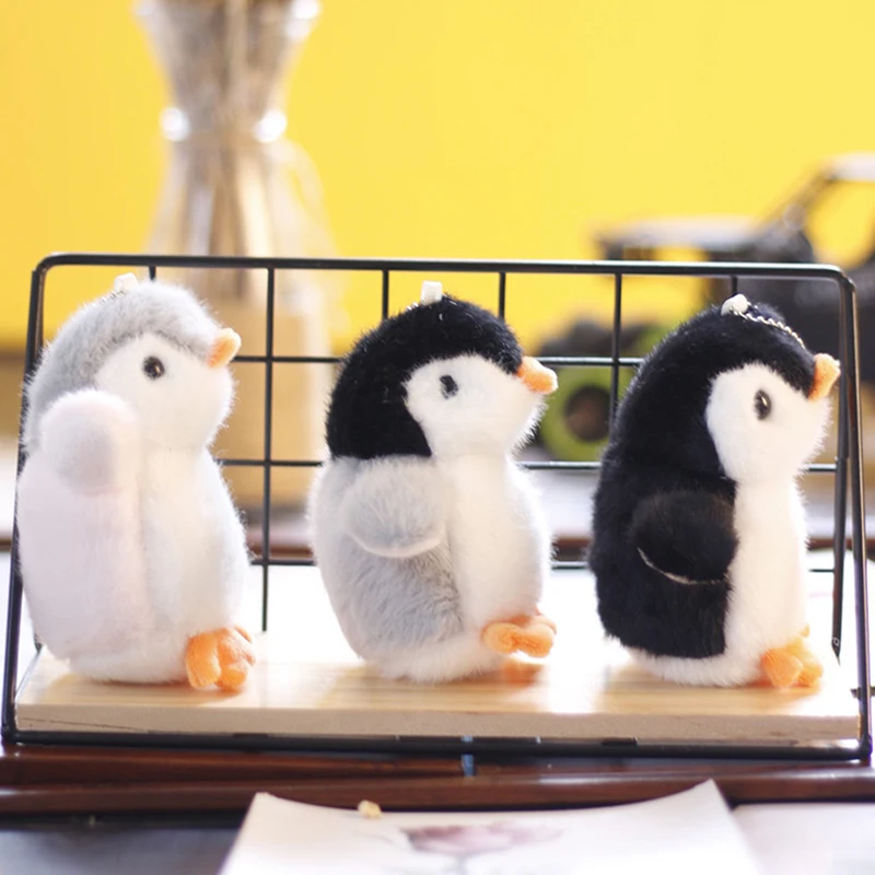 

1pc Mini 3D Eyes Plush Pendant Soft Easy Hanging Cute Penguin Plush Keychain Bag Accessories