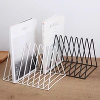 nordic iron triangular book stand home storage rack living room book newspaper organizer rack desktop decoration accessories