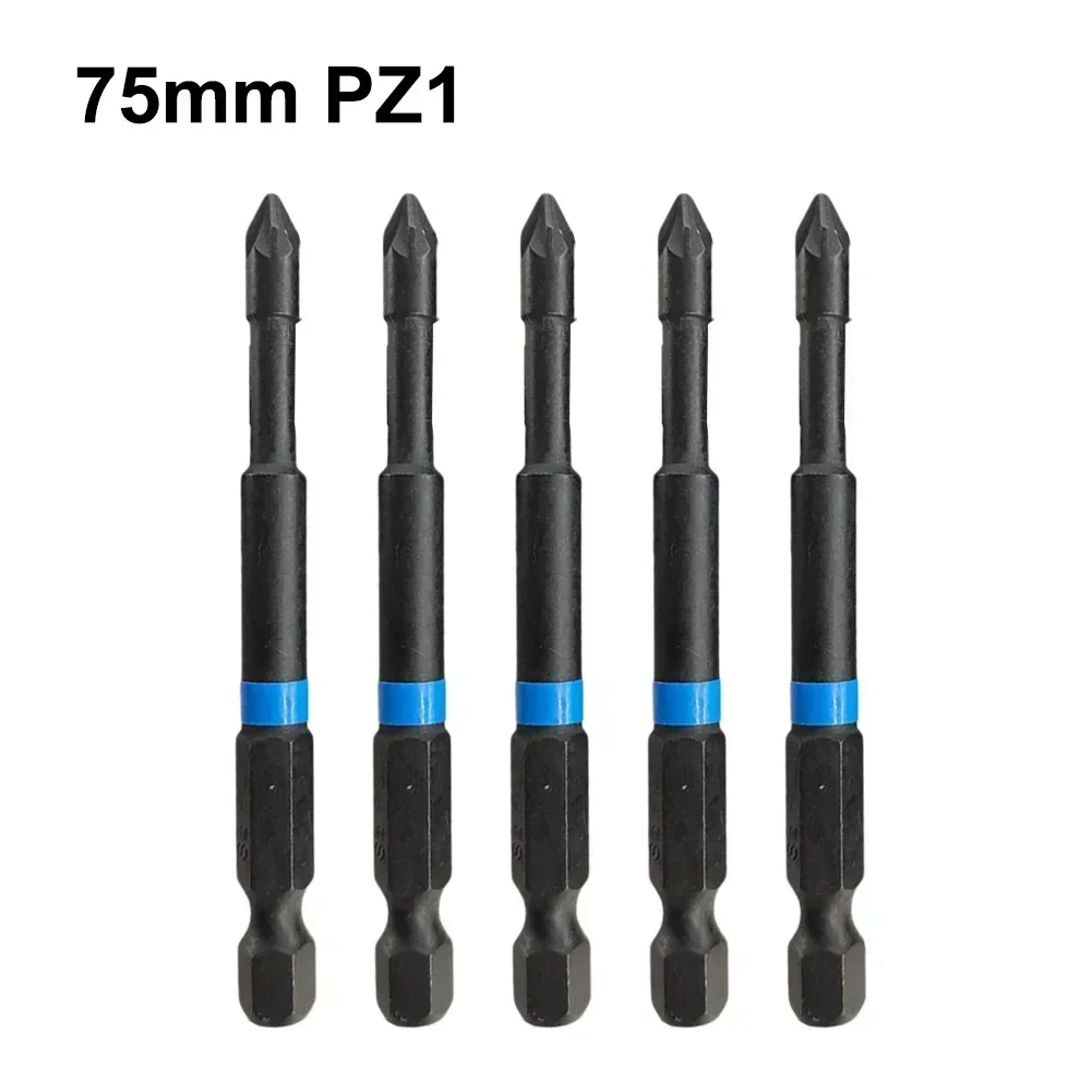 

5 шт., электрические магнитные отвертки PZ1 PZ2 PZ3 Pozidriv, бит 75 мм, 1/4 дюйма, шестигранный хвостовик для ремонта мебели, инструмент для отвертки