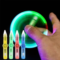 3 in 1 mini creative invisible glow ink pen fingertip top gyro stress relief toys children flash spinning rotating gel pen