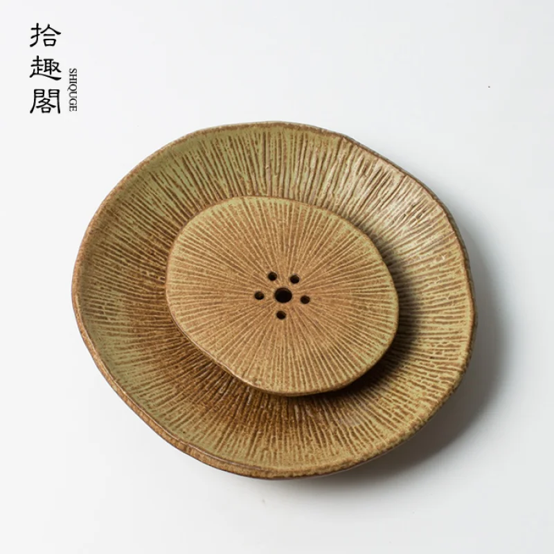 

Course Ceramic Tea Set Pot Tray Pot Mat Handmade Bamboo Tea Tray Water Storage Tea Table Ceramic Saucer Tea Tray Free Shipping