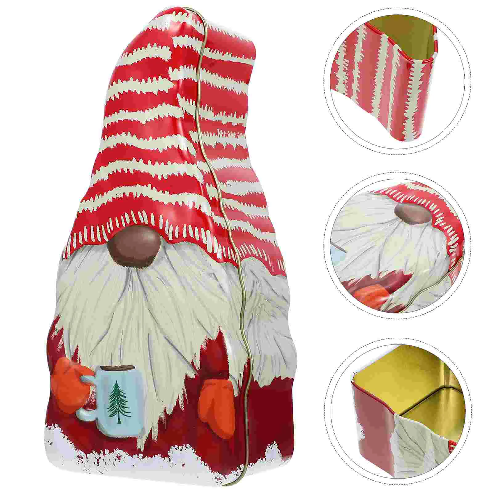 

Christmas Box Tins Candy Cookie Tin Metal Lidsboxes Giftjargnome Santa Decorative Containers Treat Container Party Storage Favor