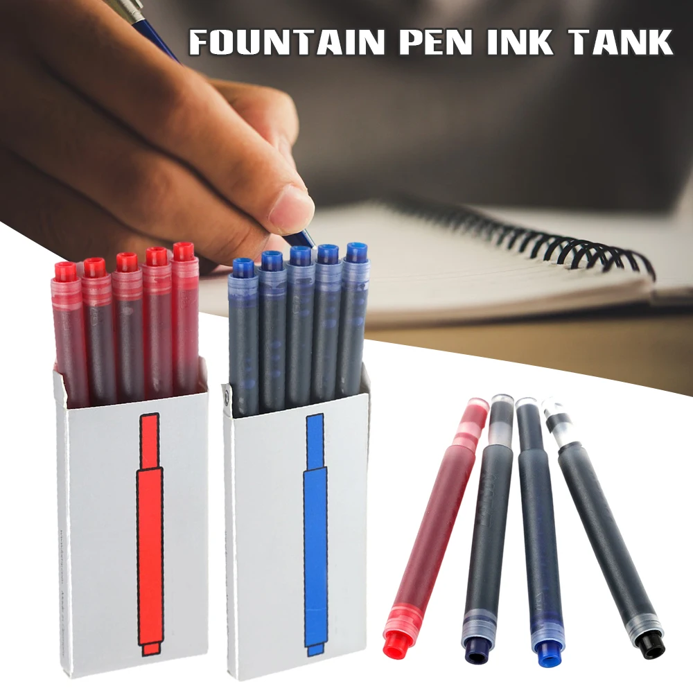 New Colorful Disposable Fountain Pen Ink Compatible with All Standard Fountain  Pens German Non-carbon Ink Student Supplies 5PCS | АлиЭкспресс