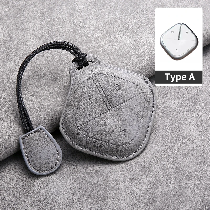 

Кожаный чехол для автомобильного ключа для SGMW Wuling BINGO Airev 2023, для Baojun Kiwi EV, удаленный автомобильный ключ, аксессуары для ключей