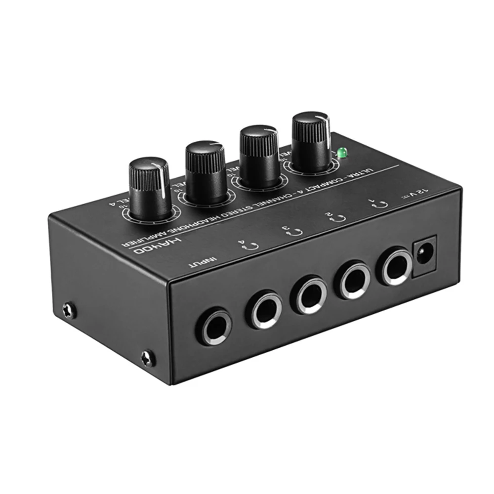 Ultra-Compact 4 Channels Headphone Amplifier HA400 Audio Stereo Amp Amplifier with EU Adapter for Music Mixer Recording images - 6