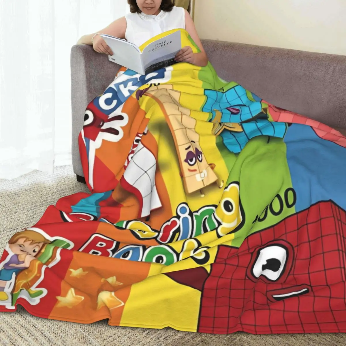 Одеяло с героями мультфильмов N-Numberblocks мягкое теплое эстетическое плюшевое