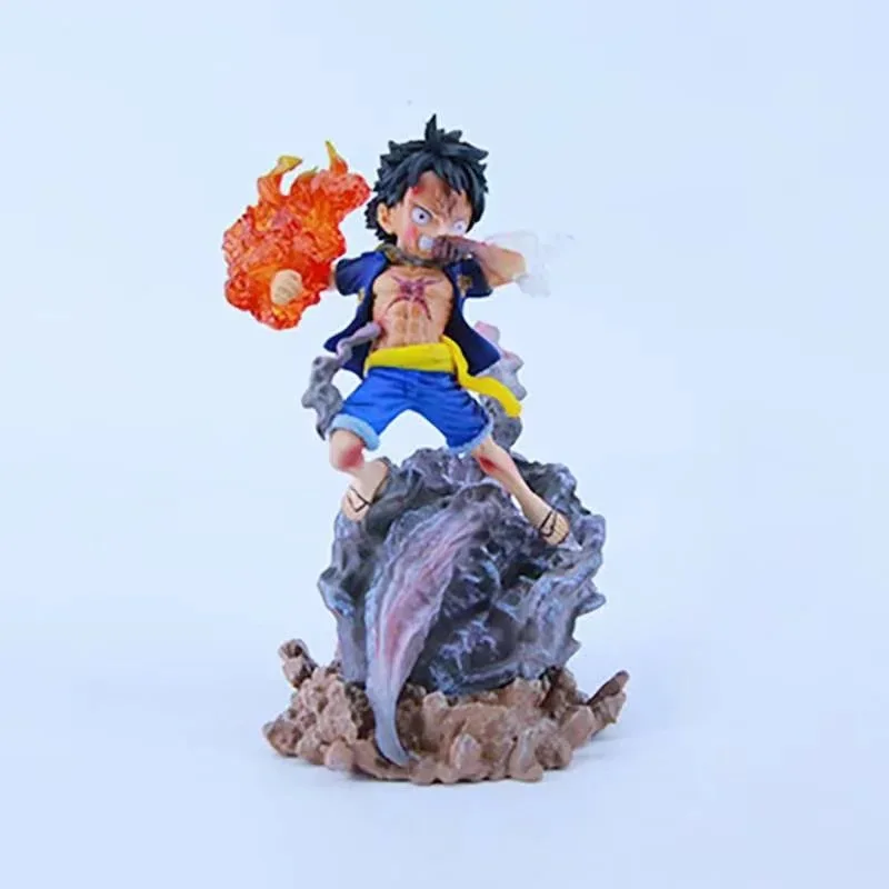 Anime One Piece Monkey D Luffy Gear Second Combat Form Fire Fist PVC Action Figure Statue Collection Model Kids Toys Doll Gifts