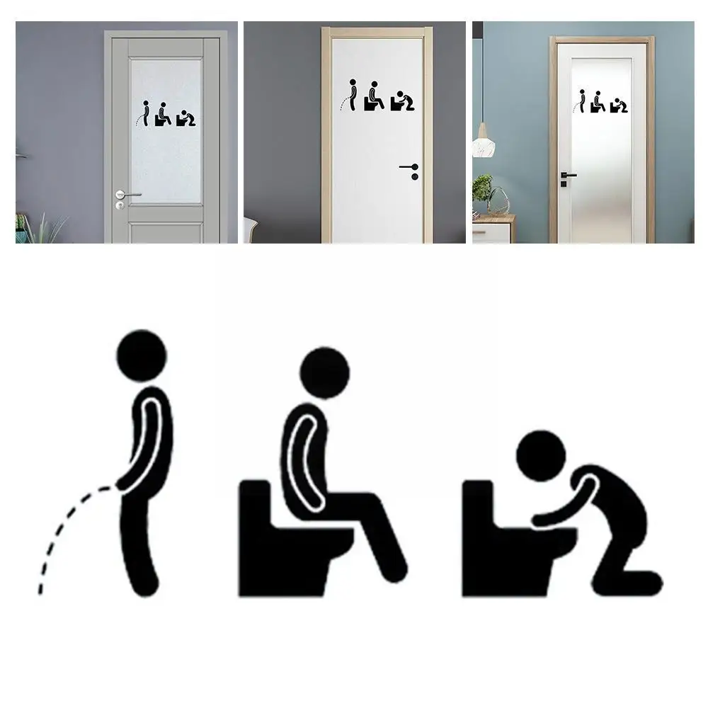 

Creative Funny Toilet Sign Stickers Man WC Sticker Decals Art Ornaments Sticker Decor Sculpture Bathroom Washroom Wall Door Z3U3
