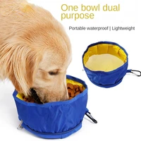 2 in 1 pet 1000ml large dog pet folding bowl outdoor travel portable puppy food water bottle container feeder dish bowl
