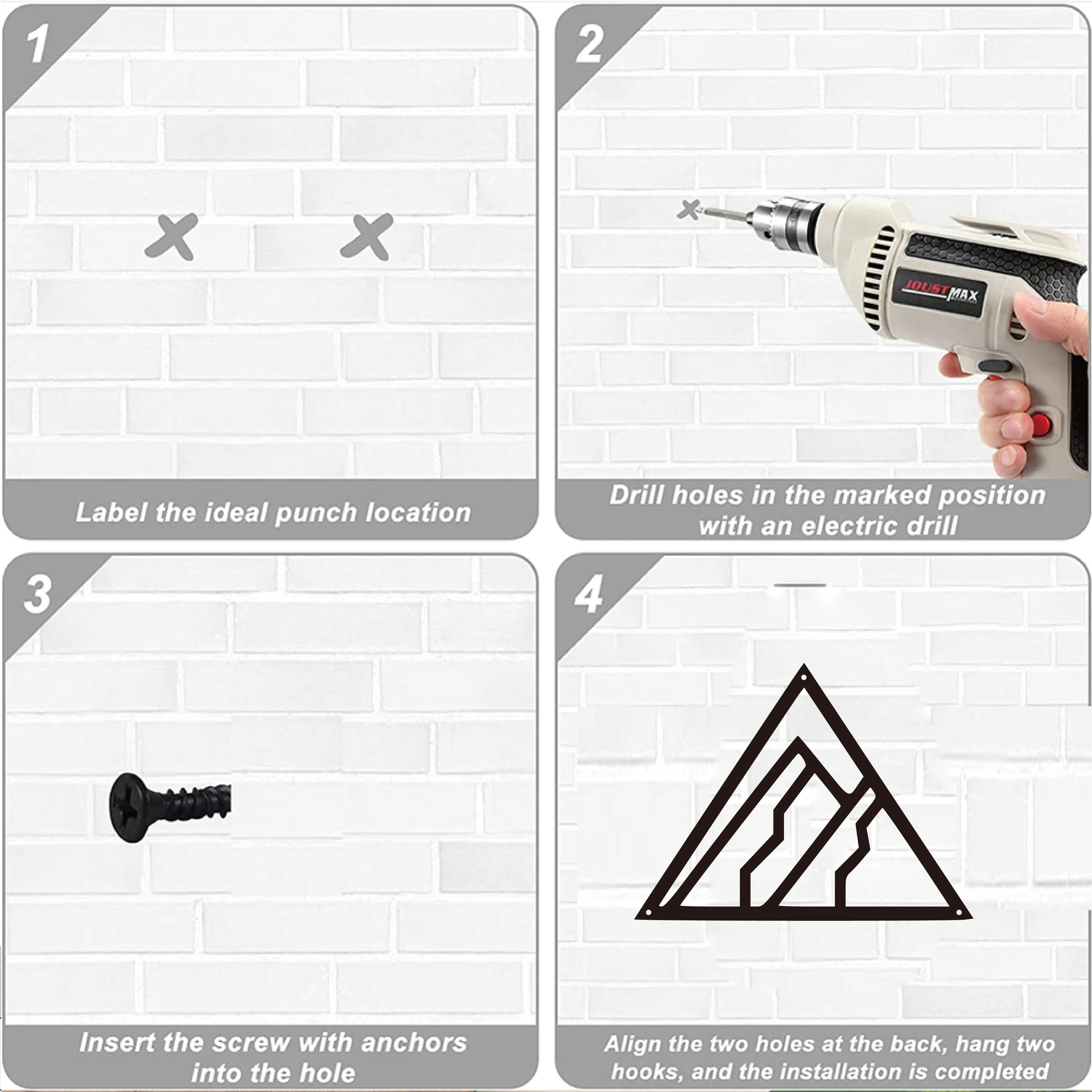 1 шт. металлическое настенное украшение с пятью элементами простое