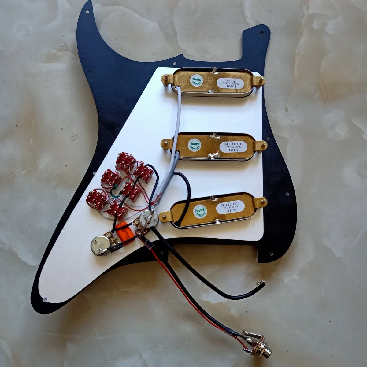 Custom Loaded ST Pickguard London Vintage Mini Tri-Sonic Chrome Pickups 6 Single Cut Switch 1 комплект жгутов проводов для