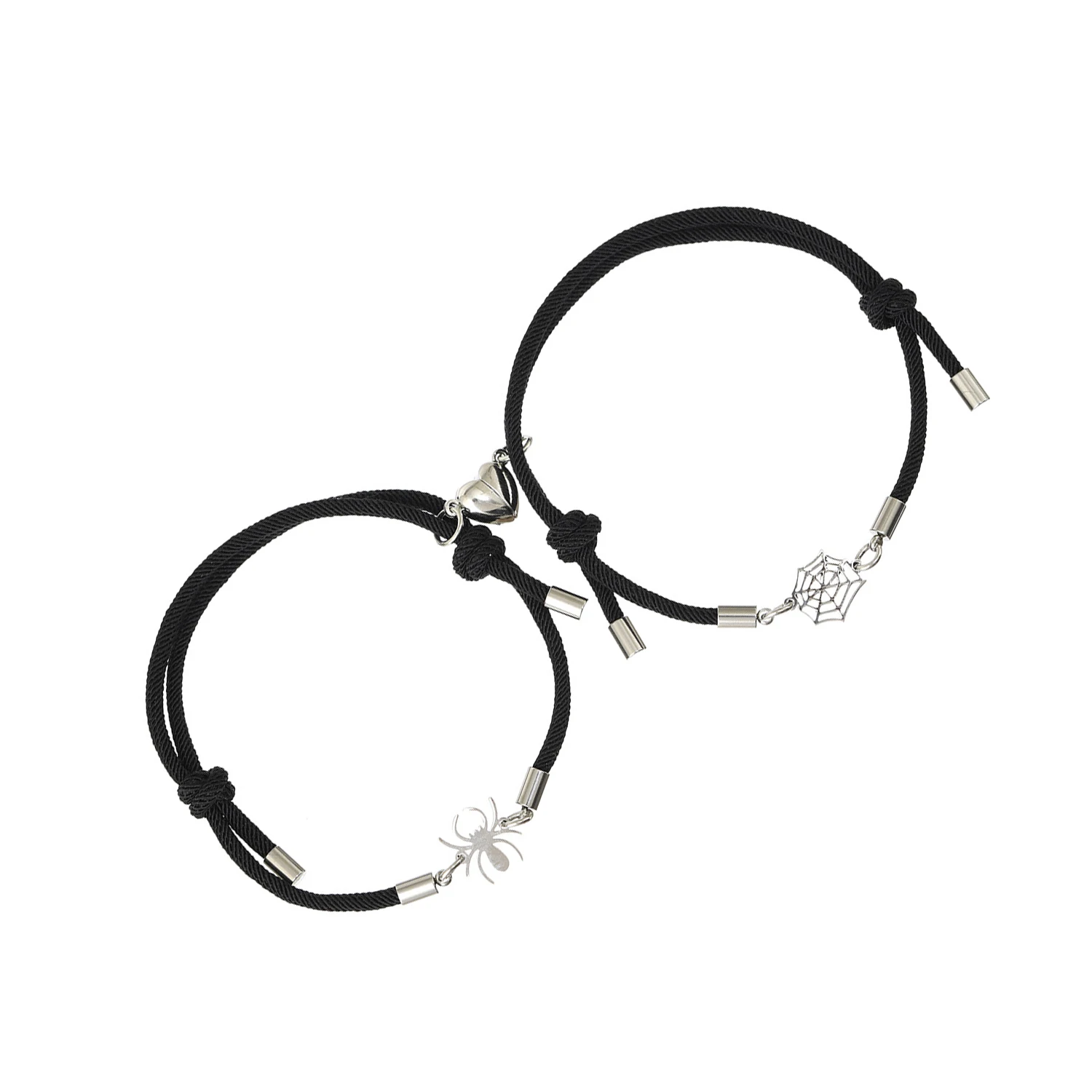 1 пара магнитных браслетов пауков для женщин и мужчин веревочный браслет дружбы