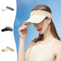 sun hat for women female girls summer 2022 outdoor sports beach hat long wide brim empty top breathable cap protection holiday
