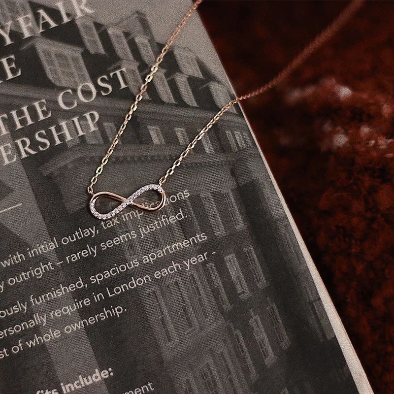 

Женское Ожерелье из стерлингового серебра S925 пробы, классическое простое темпераментное универсальное изысканное циркониевое колье до кл...