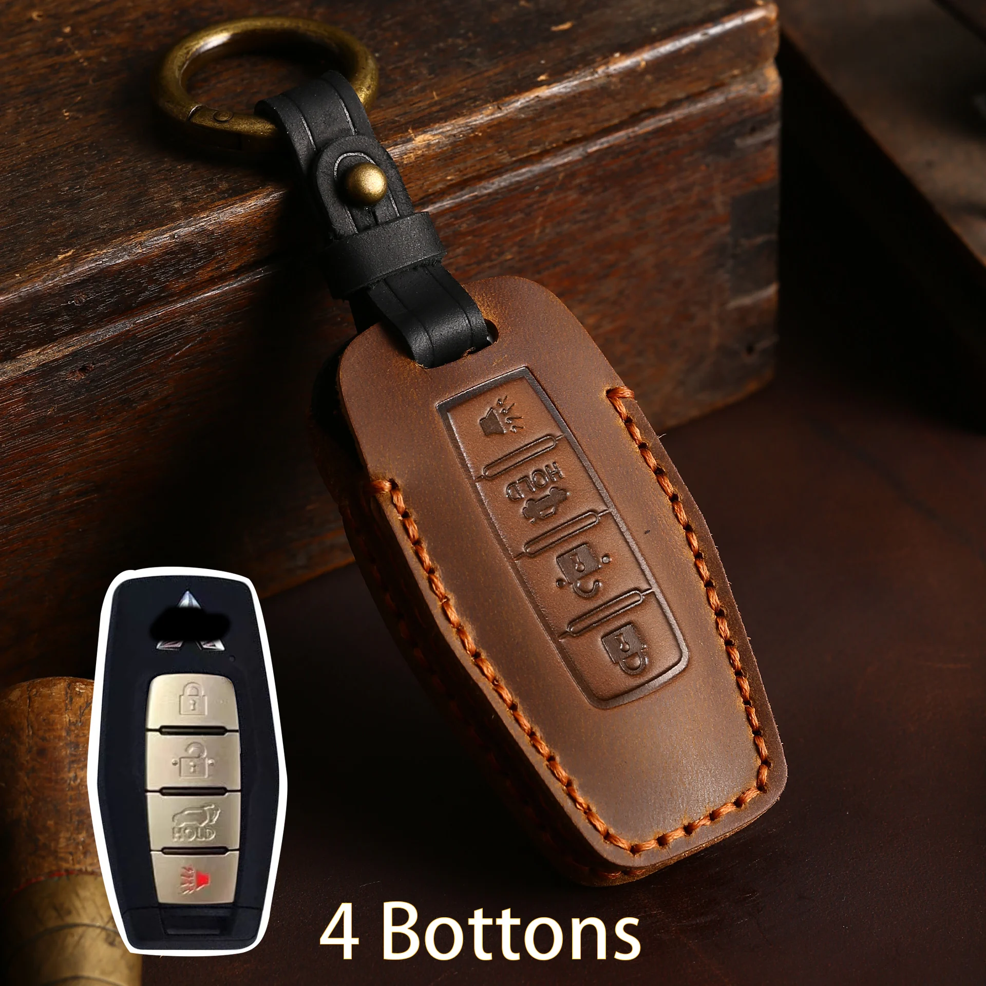 

Кожаный чехол для автомобильного ключа с 2/3/4 кнопками, брелок для ключей для Mitsubishi Outlander 2022 2023, автомобильный смарт-ключ, чехол с дистанционным управлением, аксессуары