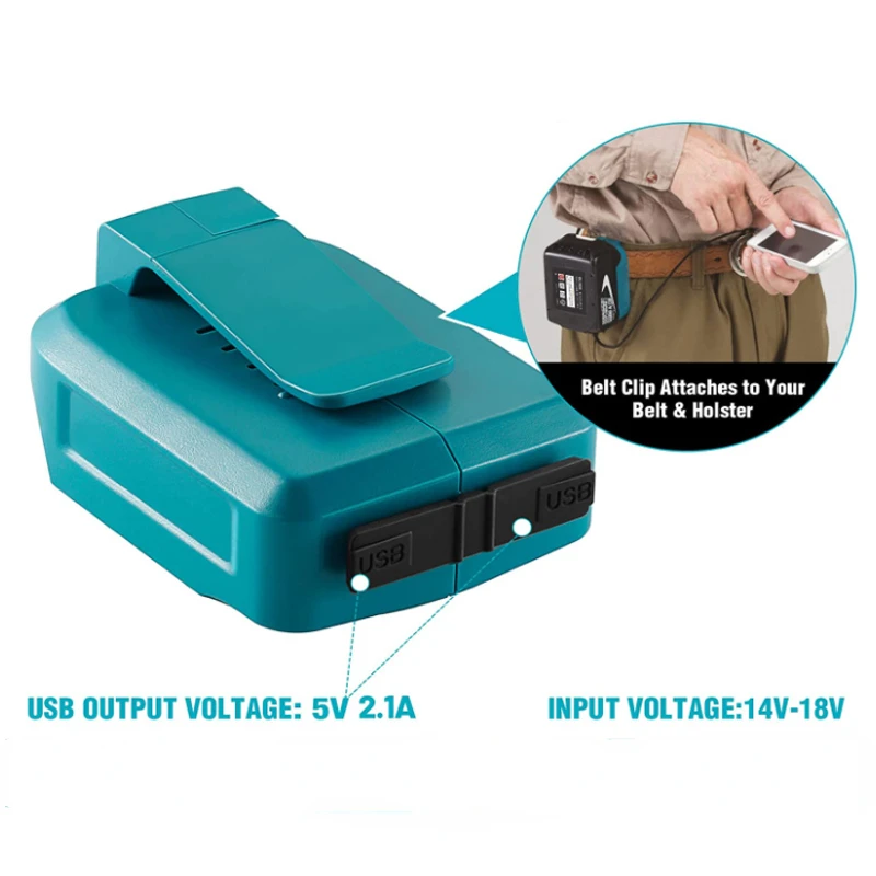 

USB Power Charger Adapter Charging Converter For Makita Adp05 Bl1815 Bl1830 Bl1840 Bl1850 1415 14.4-18V Li-Ion Battery Wholesale