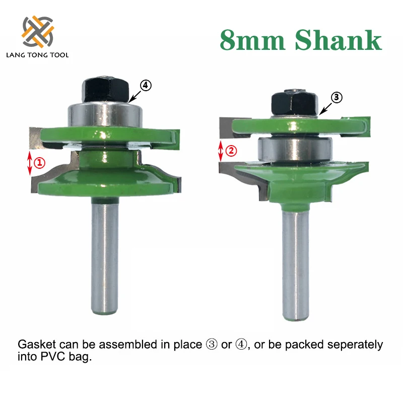 Набор фрез по дереву 8 мм 3 шт. большой шип направляющая для шкафа и | Инструменты