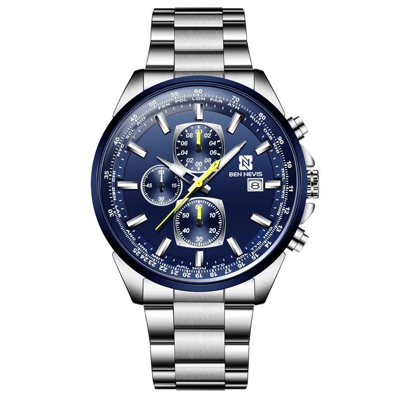 

2022 High Quality Watch for Men Fashion Trend Men's Relogio Masculino Leather Luxury Luminous Calendar Chronograph Quartz Watch
