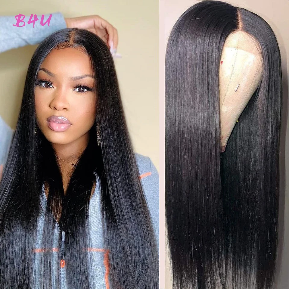 Lace Front Human Hair Wig Brazilian Straight Transparent Lace Front Wig For Black Women Straight Lace Closure Human Hair Wig