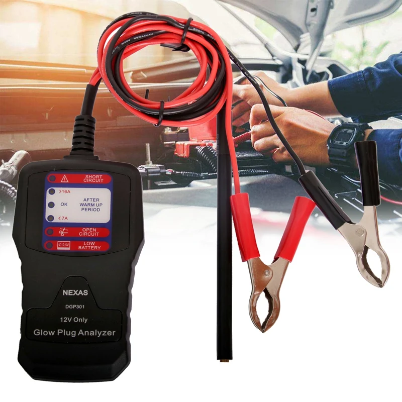 

NEXAS DGP301 Diesel Glow Plug Tester Provides Fault Detection Car Tool