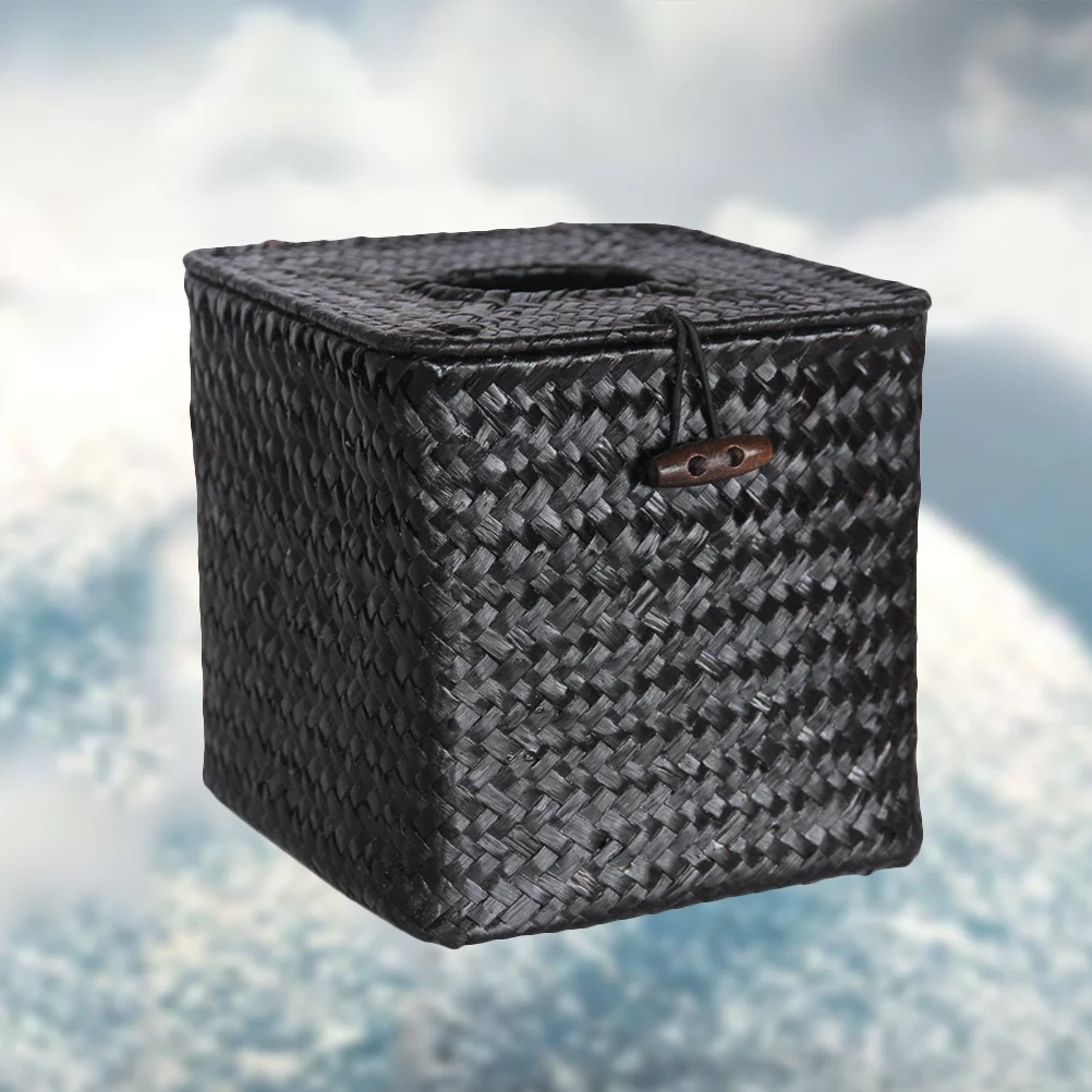 

Tissue Cover Seagrass Napkin Holder Wicker Storage Basket Box Paper Hand Towels
