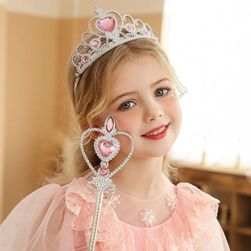 

Feeddi Magic Wand Frozen Crown Headdress Children's Princess Cartoon Headband Hair Accessories Set Aisha Crown