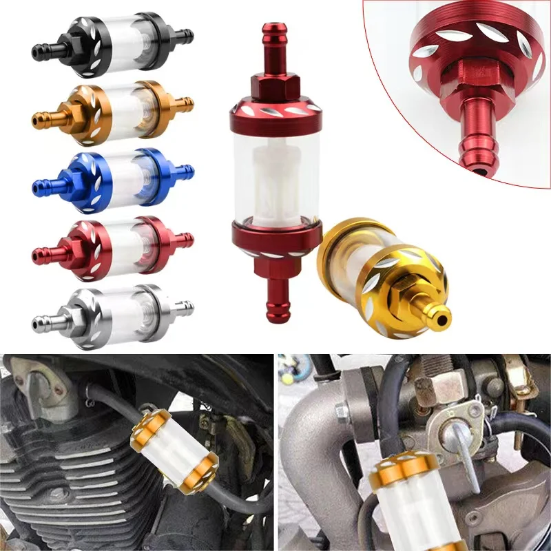 

1 PCS Universal 3 Colors Motorcycle Gas Fuel Filter Gasoline Filte Transparent Hoses Inner Bore Strainer Accessories Moto