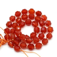8mm faceted red agate stone beads roundle glass loose spacer beads for jewelry making diy bracelet necklace strands wholesale