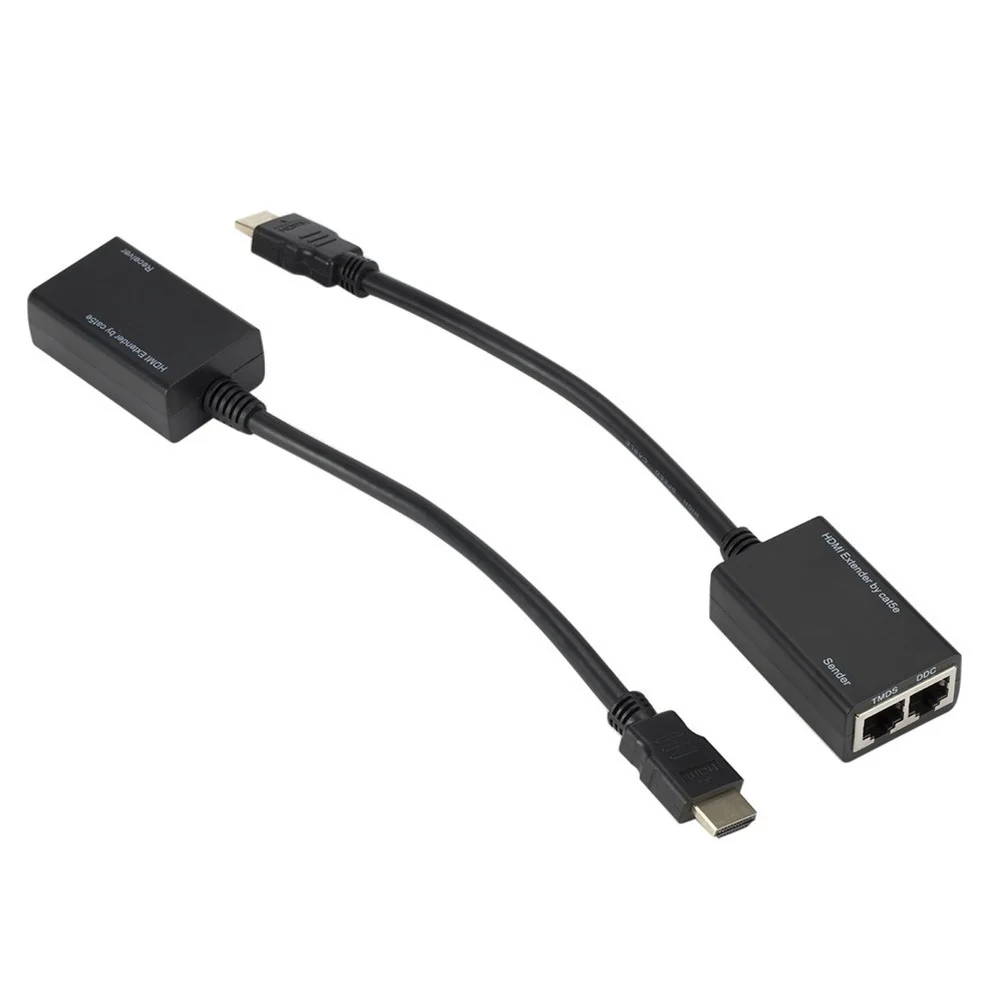 Более RJ45 CAT5e CAT6 UTP LAN Ethernet HDMI-совместимый удлинитель Ретранслятор 1080P FHD 3D футов (30 м)