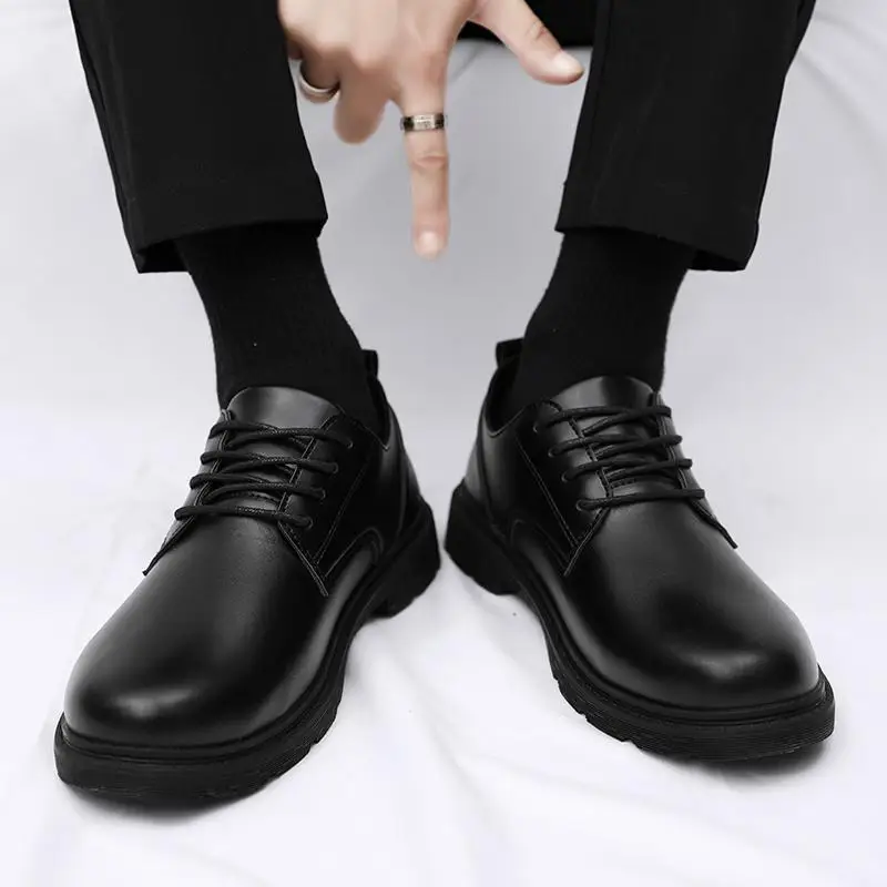 

Повседневные кожаные туфли мужские осенние британские деловые официальные мужские коричневые Ретро Низкие ботинки мартинсы в британском стиле