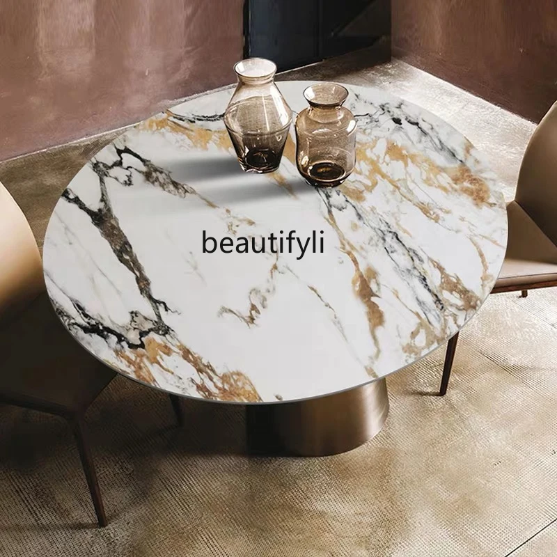 Каменная тарелка Delifeng круглый стол встроенный в поворотный дизайнерская