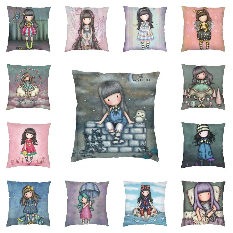 

Милые наволочки для девушек в стиле Санторо Gorjuss, украшение для спальни, милая мультяшная наволочка для стула, квадратная наволочка