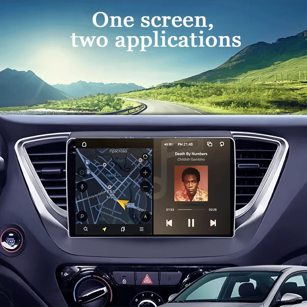 Фото Беспроводное автомобильное радио Carplay Android Android 15 для Hyundai Solaris 2 2017-2020, GPS-навигация, DSP, мультимедийный видеоплеер, 4G №3