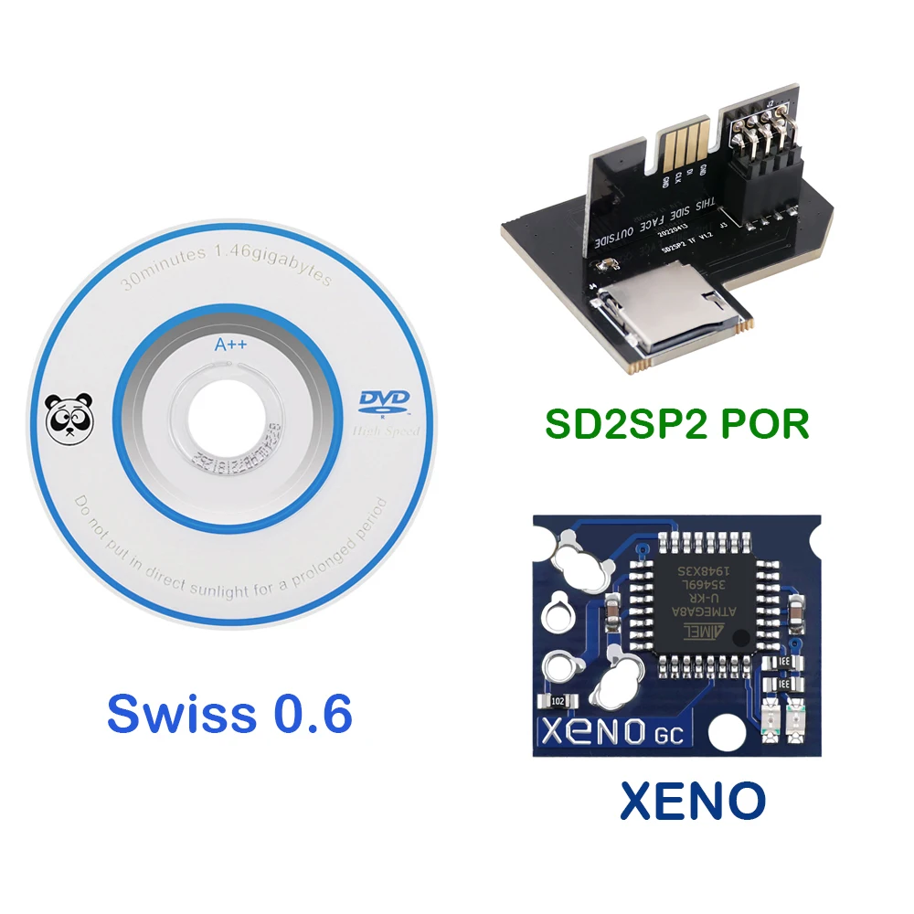 Сменный картридер SD2SP2 POR SD + Швейцарский V0.6 мини-диск загрузки DVD XENO для Nintendo Gamecube