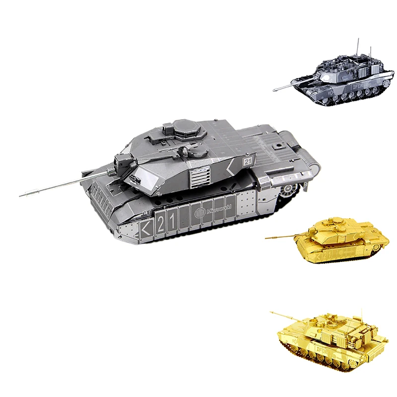 

Microworld 3D Three-Dimensional Metal Puzzle Main Battle Tank Educational Toy Model DIY Assembled Tank Creative Gift