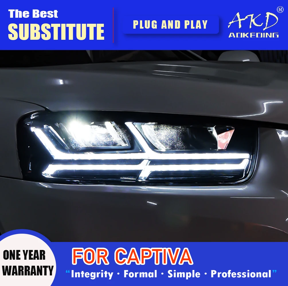 

AKD Head Lamp for Chevrolet Captiva LED Headlight 2011-2018 Headlights Captiva DRL Turn Signal High Beam Angel Eye Projector Len