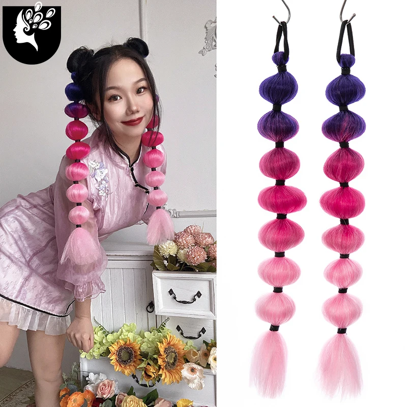 

Синтетический хвост, ручная работа, искусственный конский хвост для белых женщин, зажим для волос, плетеный удлинитель для девочек, косплей-...