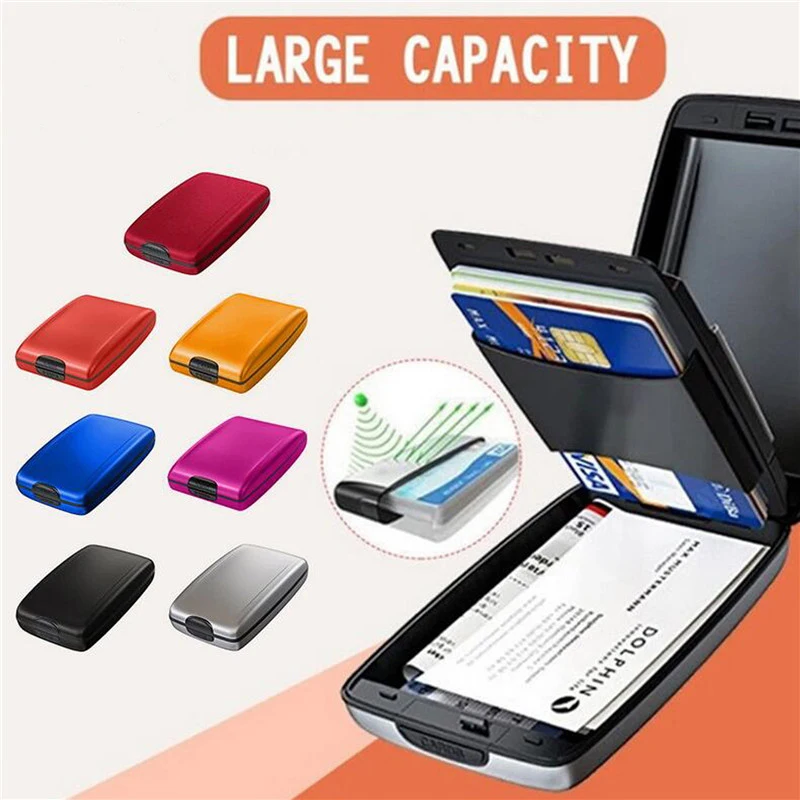 

New Aluminum Metal Bankcard Blocking Hard Case Wallet Credit Card Anti-RFID Scanning Protect Holder For Men And Women