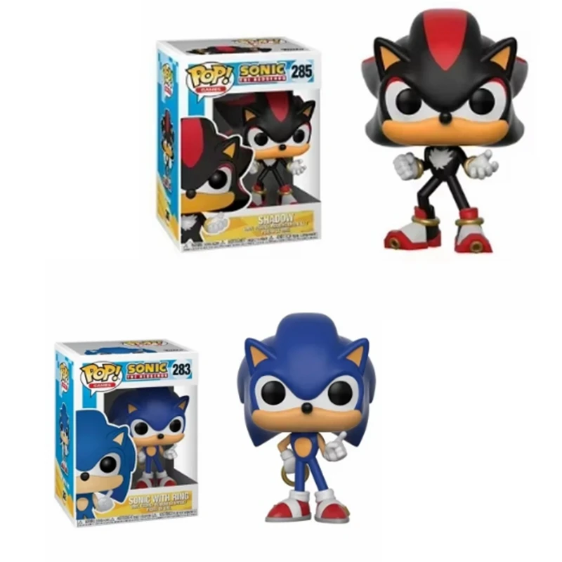 Фото Виниловые игрушки FUNKO POP SUPER SONICs с кольцом # ТЕНЬ 283 # 285 игрушек, Коллекционная фигурка, модель для детей, подарок на день рождения №4