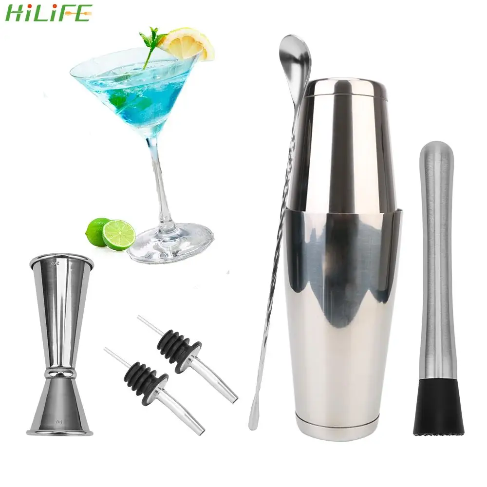 

Boston Shaker Stainless Steel Jigger Muddler Pourer Ice Tong Barware Cocktail Shaker Bar Set 10pcs/13pcs Set Bar Accessories