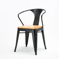 black metal armrest dinning chairs backrest space saving cafe chair ergonomic relaxing modern sillas comedor home furniture