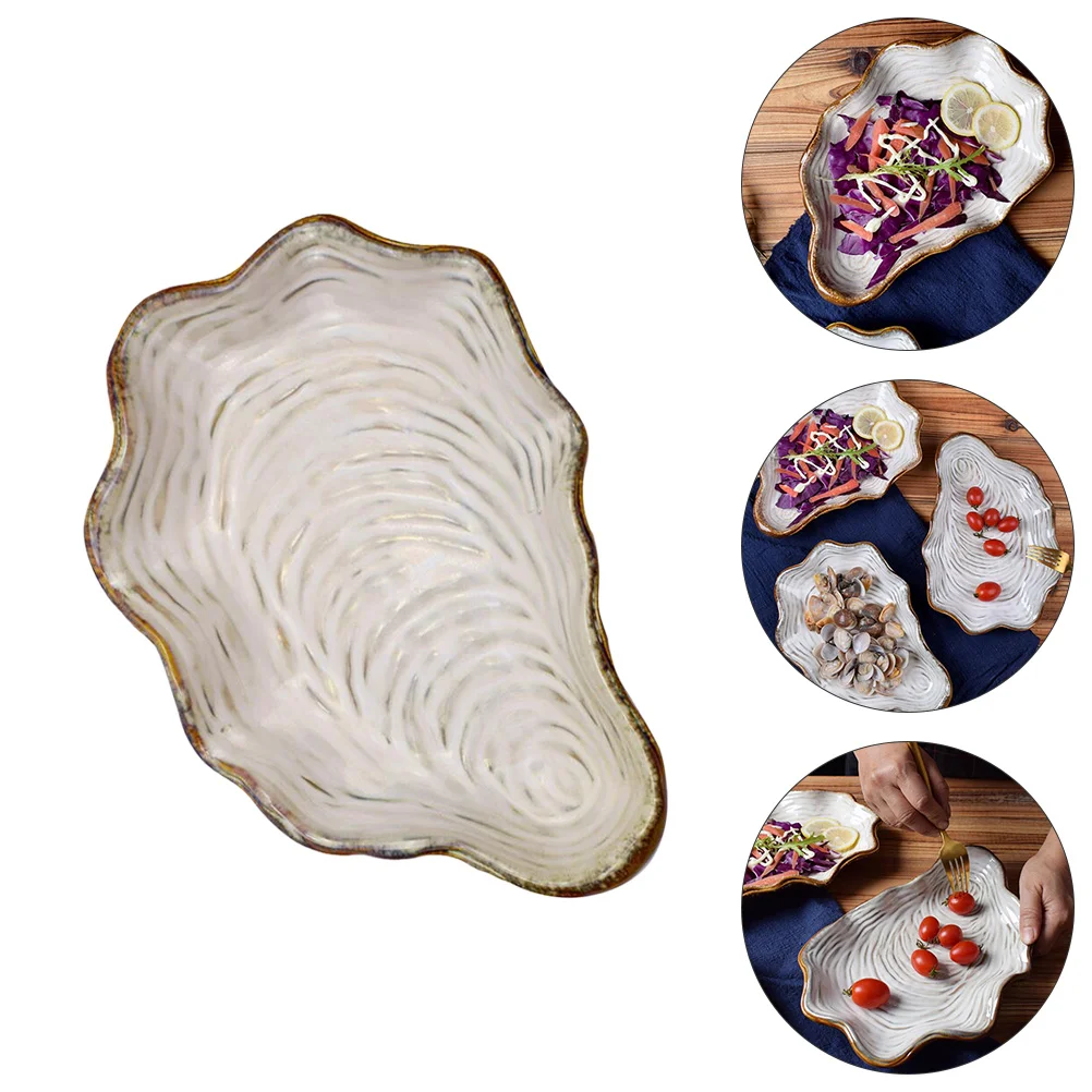 

Plate Ceramic Serving Salad Plates Shell Dessert Tray Appetizer Fruit Dish Bowl Dinner Candy Porcelain Platter Sea Holder Dishes