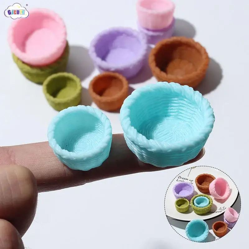 

Новинка 1 набор миниатюрный кукольный домик Корзина для пикника кукольный домик для хранения игрушечные корзинки 1/12 аксессуары для украшения кукольного домика