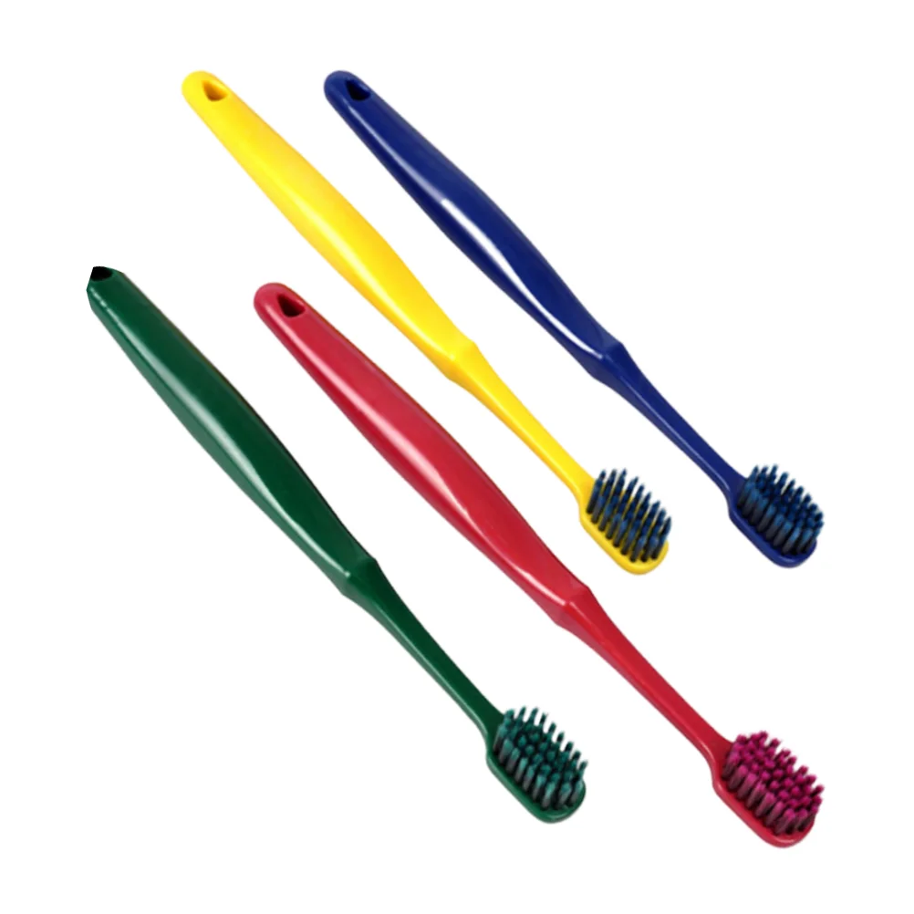 

4Pcs Manual Fine Bristles Pocket for Men Kids ( Red Green Yellow Blue )