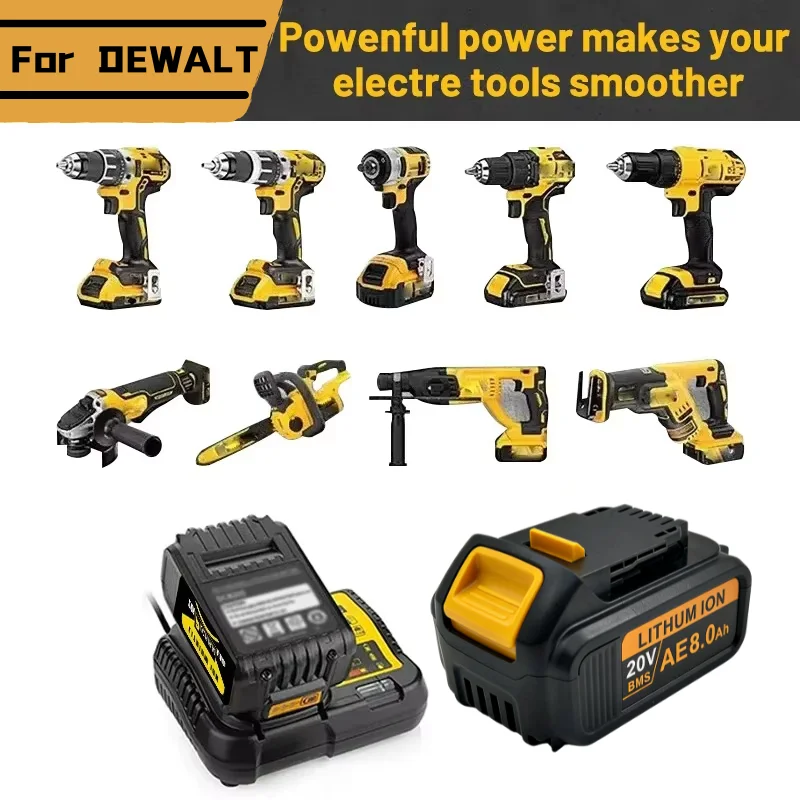 Фото Оригинальный аккумулятор DeWALT 20В/18В 6Ач 8Ач MAX FlexVolt для электроинструментов DCB606 DCB205 DCB206 DCB209 DCB182 №2