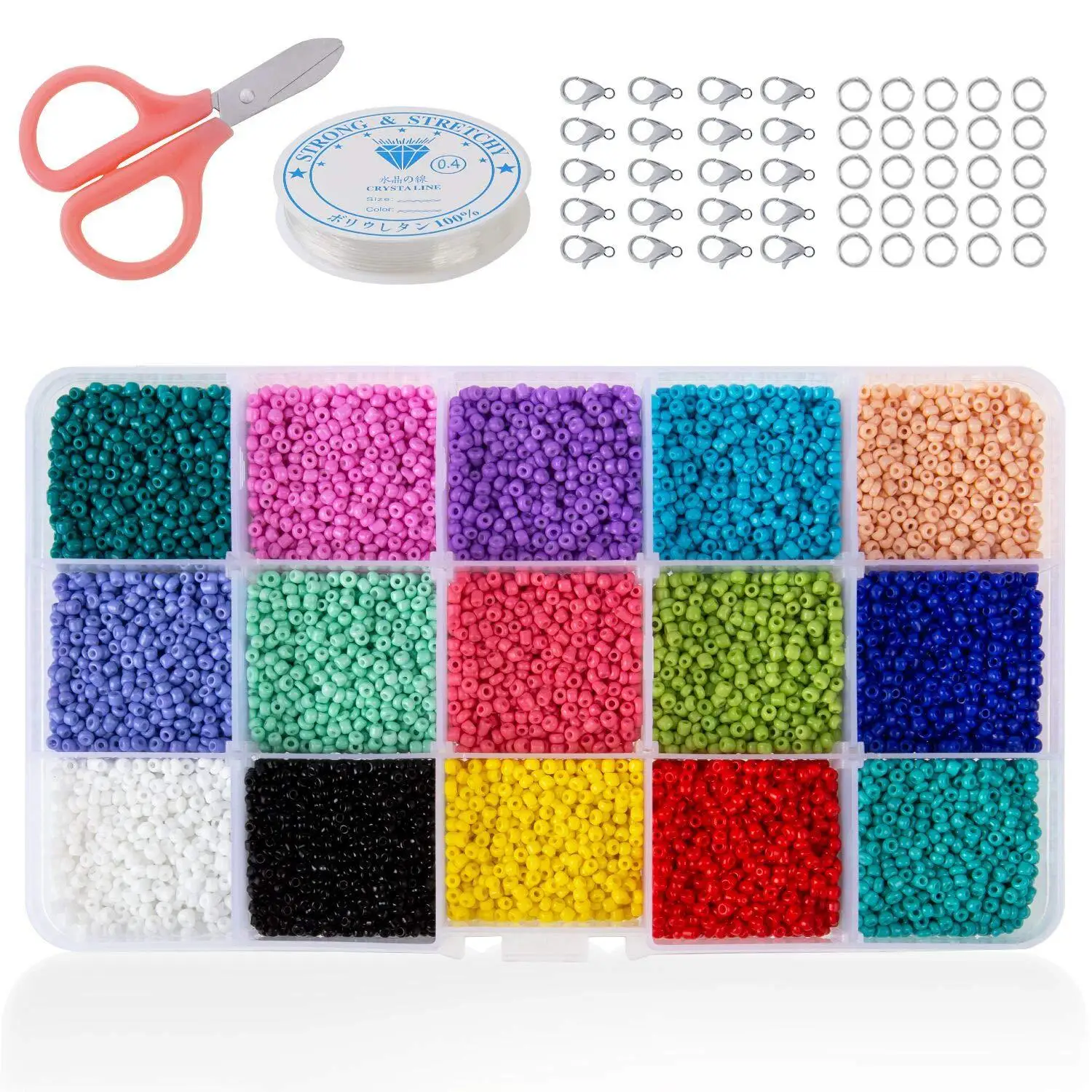 

Colors Glass Small Beads Bracelet Making Kits Charm Czech Glass Seed Beads for Jewelry Making