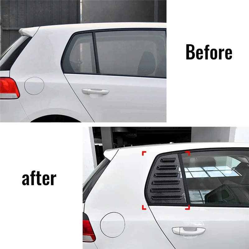 Автомобильные наклейки из углеродного волокна на заднее окно треугольная жалюзи